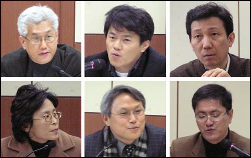 좌측 상단부터 시계방향으로 김선욱, 박구용, 김상봉, 장은주, 정세근, 김세서리아 교수. 